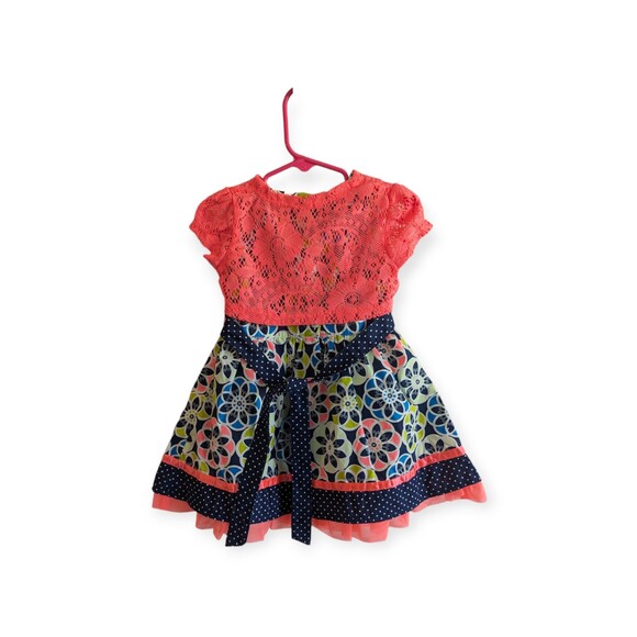 Sugah & Honey Spring Dress With Cardigan Youth Girls Kids 2T Blue Pink 2 Piece - Picture 3 of 8